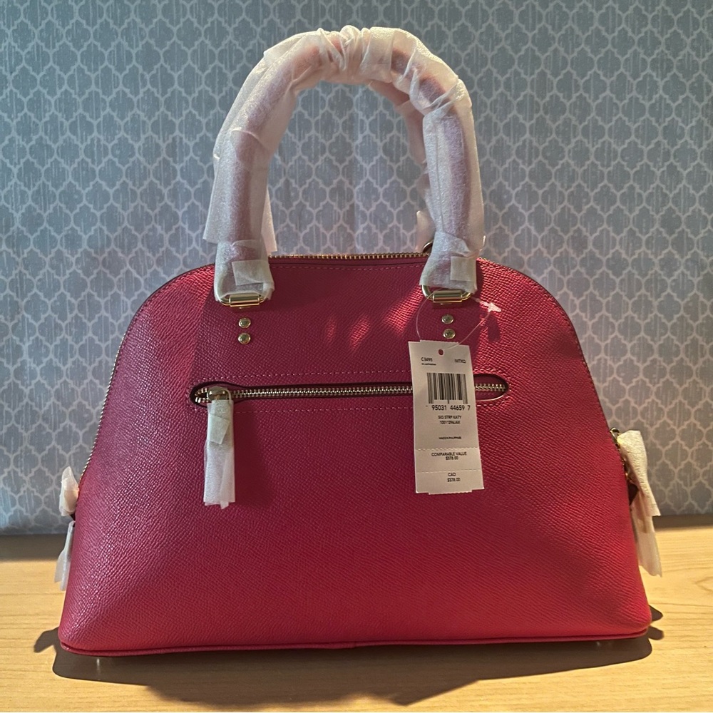 Coach Pink Katy Satchel with Signature Canvas Logo Strap 💕 - Picture 4 of 16